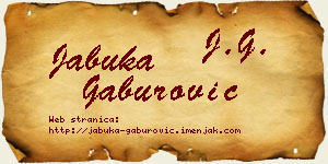 Jabuka Gaburović vizit kartica
